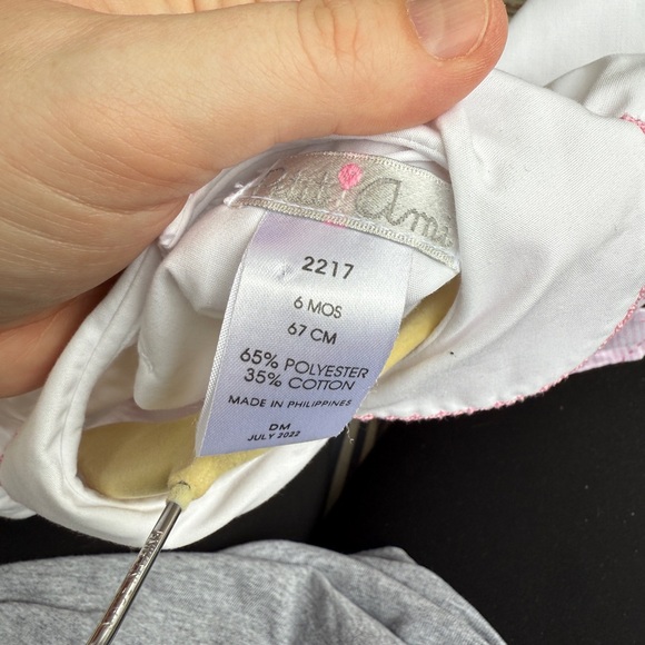 Petit Ami Pink Dress with Removeable Easter Bunny Bib Dog Size 6 Months Baby - Picture 4 of 5